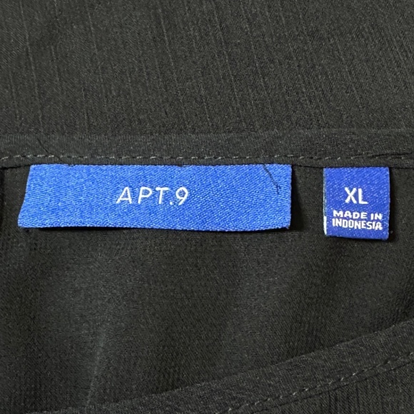 Apt. 9 || Women’s Black Floral Baloon Sleeve Blouse size XL - Picture 8 of 9